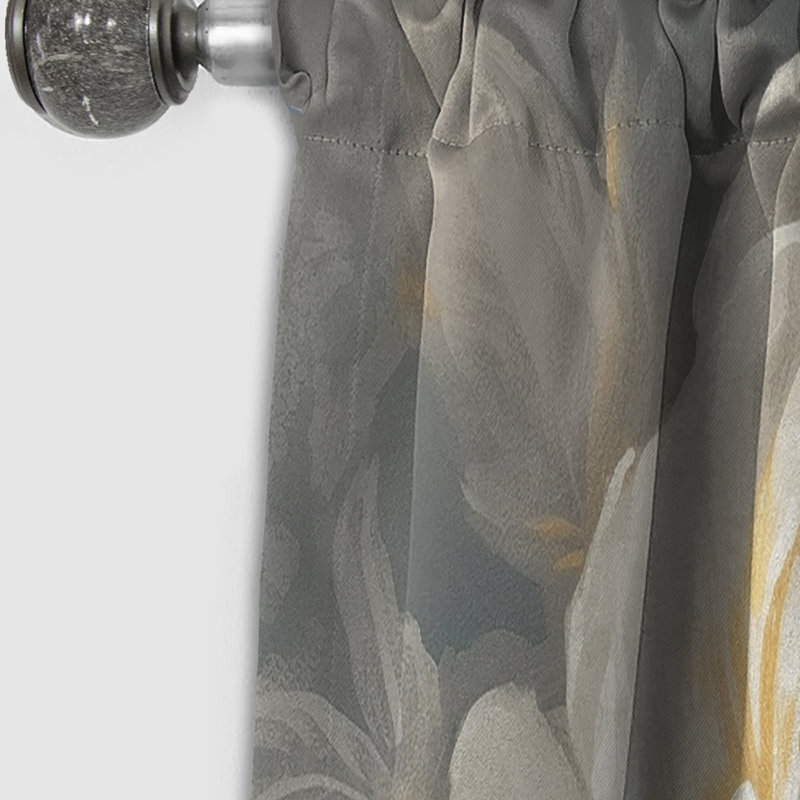 Emotions Of White Gold Peony Flower III - Peonies Floral Blackout Curtain - 1 Panels, 52" W x 95" L