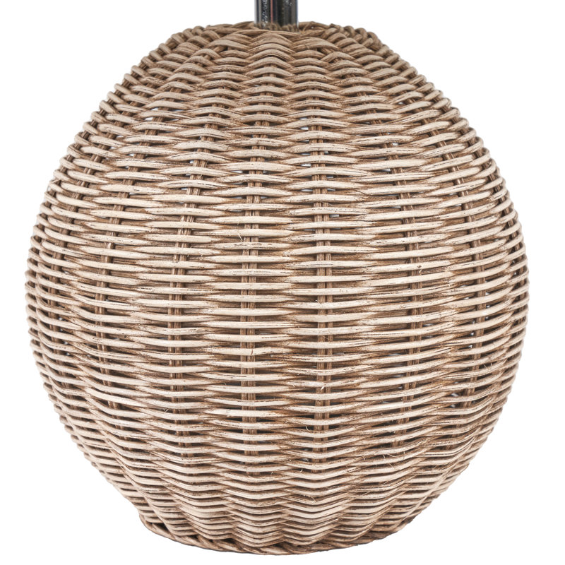 Azure Wicker/Rattan Table Lamp, Brown, 39cm H x 30cm x 30cm