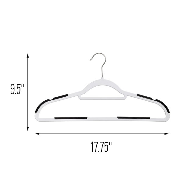 Black Plastic Display Hanger with Non-Slip Rubber Shoulder Inserts