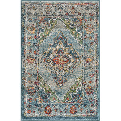 Tapis traditionnel Charian bleu oriental