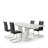 Modern 5-Piece Rectangular Faux Marble Dining Table Set-323867908-323867931
