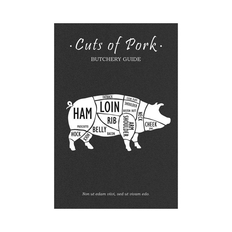 " Butchery Pork " by Mark Rogan, 12" H x 8" W x 0.75" D