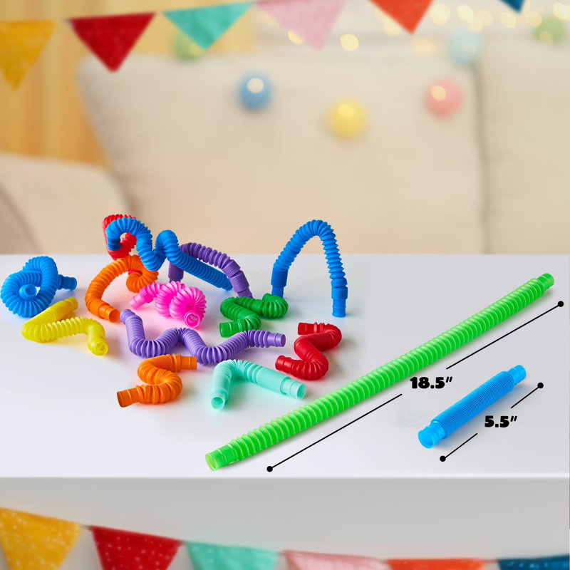 Paquet de 18 jouets à suspendre pour faire la fête 9 tubes Fidget Tubes