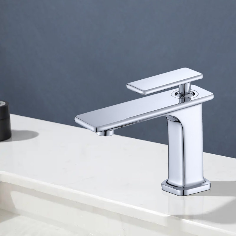 Robinet de lavabo de salle de bain à poignée simple Topcraft, Chrome chrome