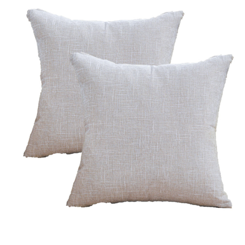 Housse de coussin en lin 18 po, Blanc