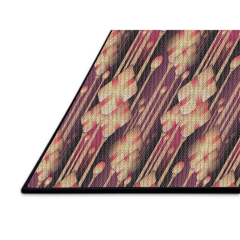 Tapis décoratif mauve à motif géométrique Pilcher, Rectangle 2 pi x 4 pi