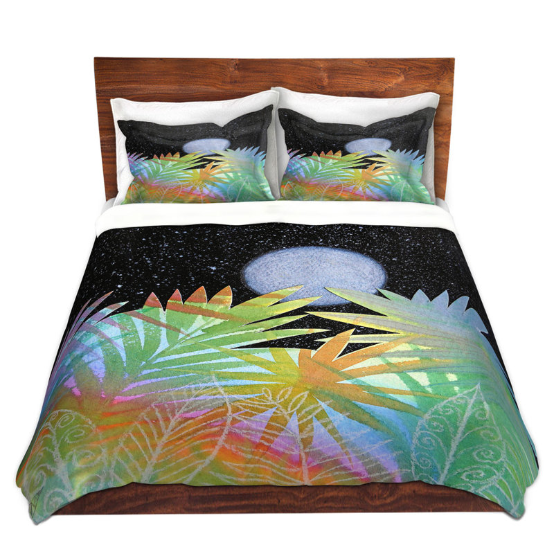 Ensemble de housse de couette en microfibre DiaNoche par Jennifer Baird - Meditation Moonrise