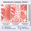 «Tropical Retro Foliage Coral I», reproduction de photo sur toile 3 pièces-1806363273-1806363272