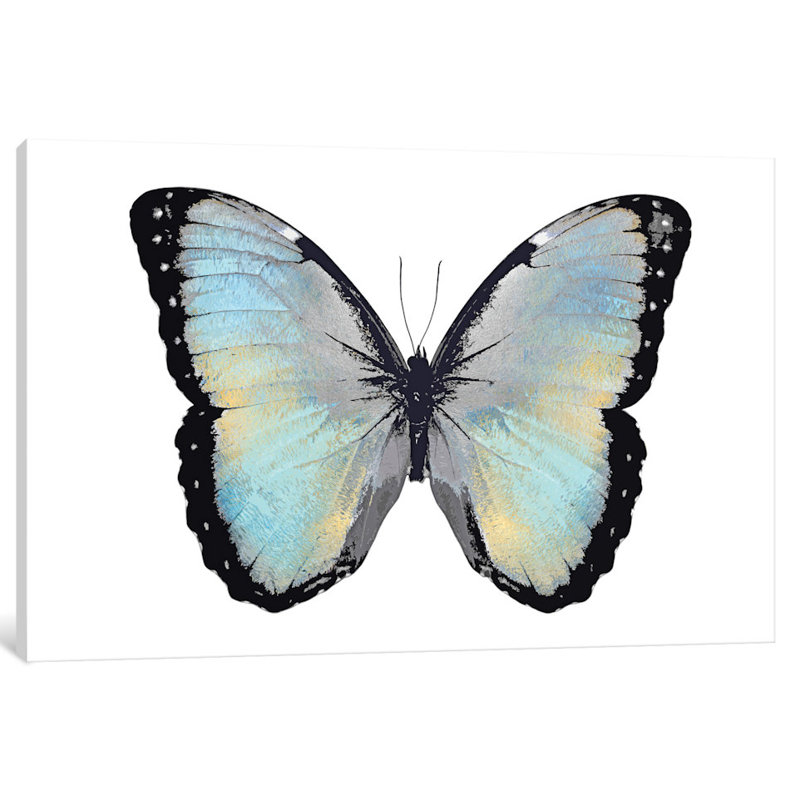 «Blue Hue Butterfly» par Julia Bosco, impression sur toile tendue sur châssis, H 26 po x l 40 po x P 1,5 po