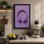 Lavender Headphones Minimalist - Wrapped Canvas-2025245189-2025245187