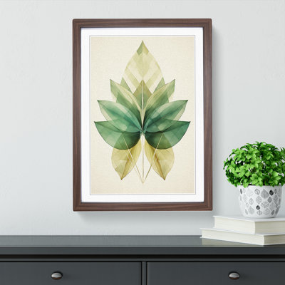 Tropical Leaf Geometric No.2 - Single Picture Frame Print on Wood