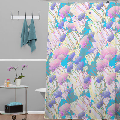 Rideau de douche simple aimee st hill techno fish