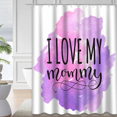 Rideau de douche avec 12 crochets I Love Mommy Mother’s Day