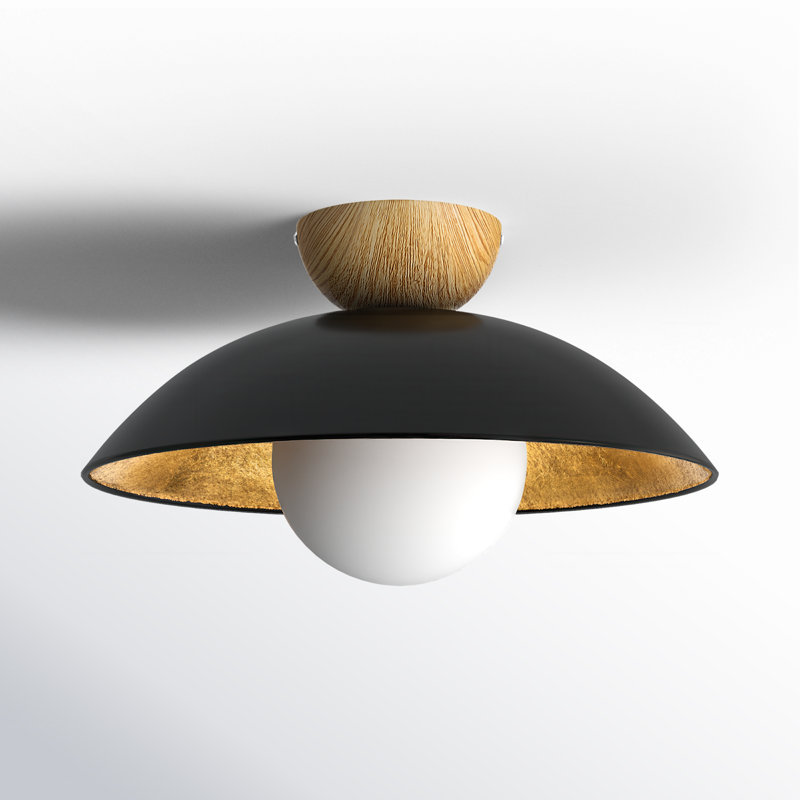 Briceson Glass Flush Mount, Black