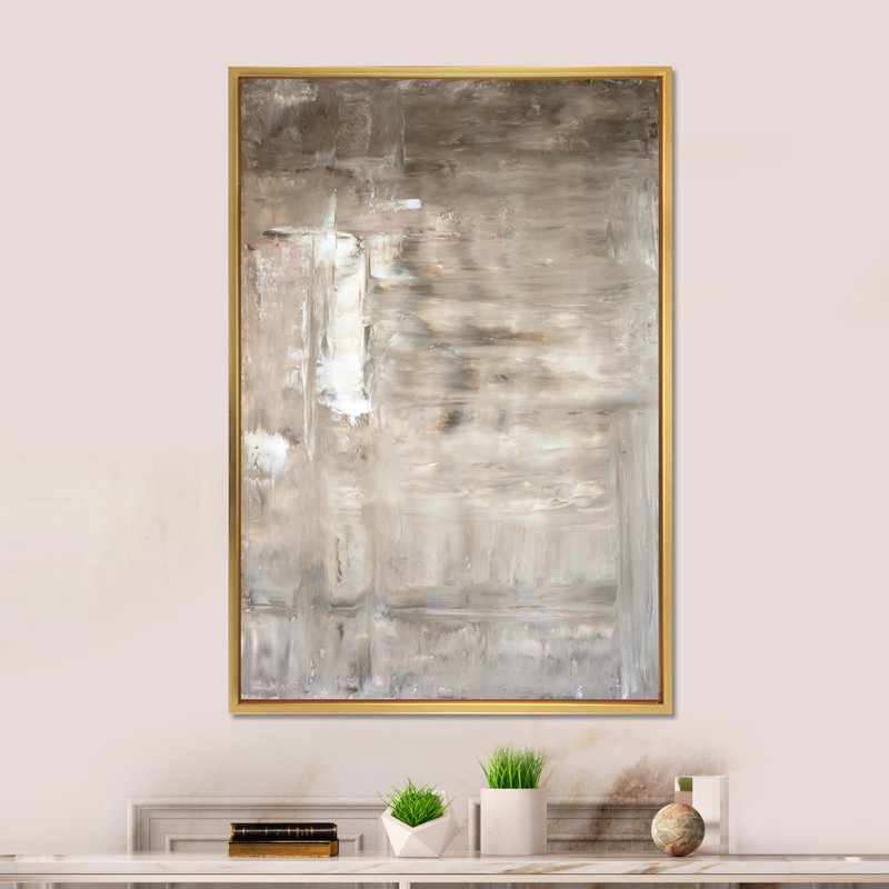 Art moderne gris et bleu II 2FL47799, H 36 po x l 24 po x P 1 po, Encadrement doré