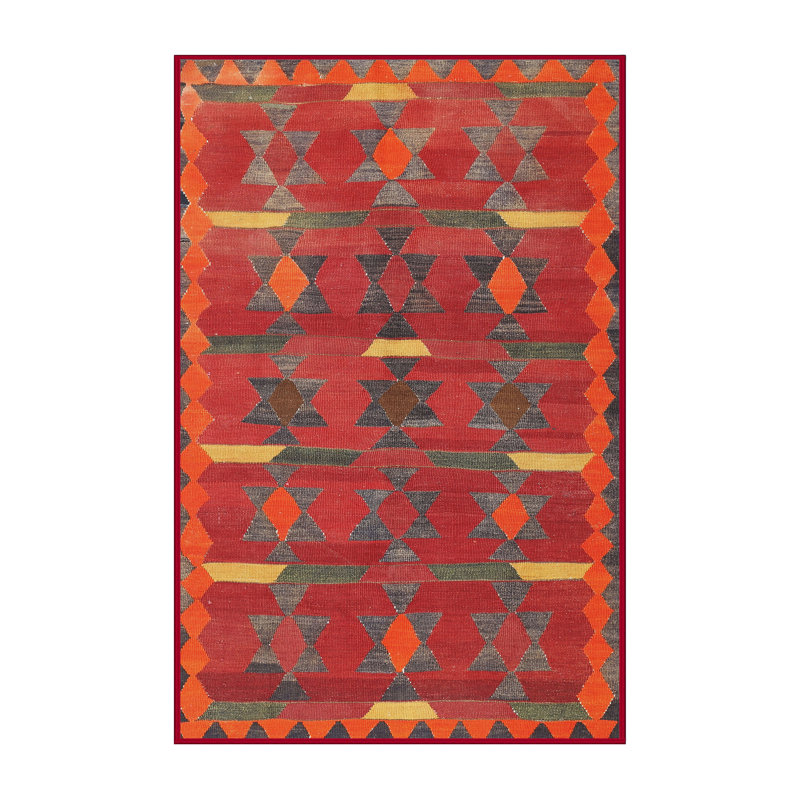 Tapis rouge à motif sud-ouest, Rectangle 5 pi x 7 pi