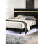 Contemporain, base de lit double, noir, éclairage sous le lit, garniture en acrylique, métal, bois d'ingénierie, preuve, look moderne prêt pour le matelas, or, bois d'hévéa,