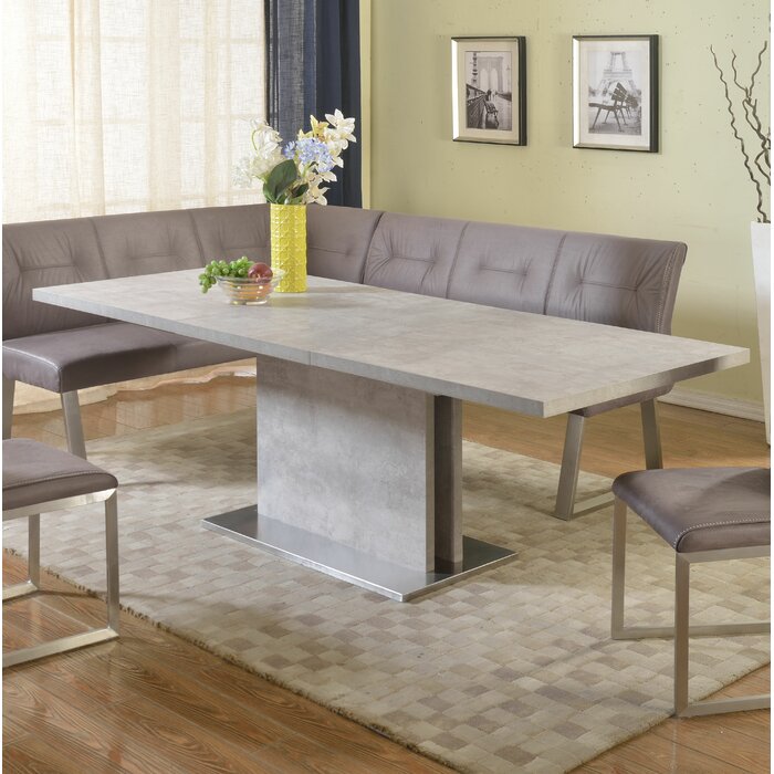 Orren Ellis Kalinda Extendable Glass Top Dining Table & Reviews | Wayfair