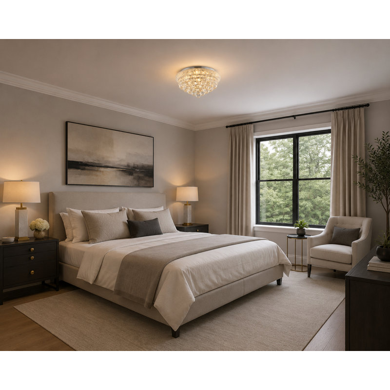 Clarke Modern 4 Light Crystal Flush Mount