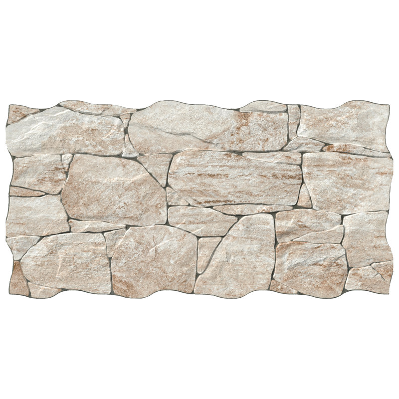 Caldera Roques 13" x 25" Porcelain Stone Look Wall & Floor Tile, Beige