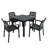Roann Square Table with 4  Chairs Garden Set