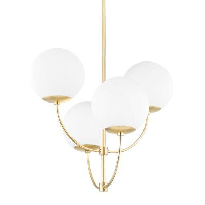 MITZI HUDSON VALLEY LIGHTING H160804-AGB Carrie Chandeliers, 4-light, 60W, Aged Brass Finish