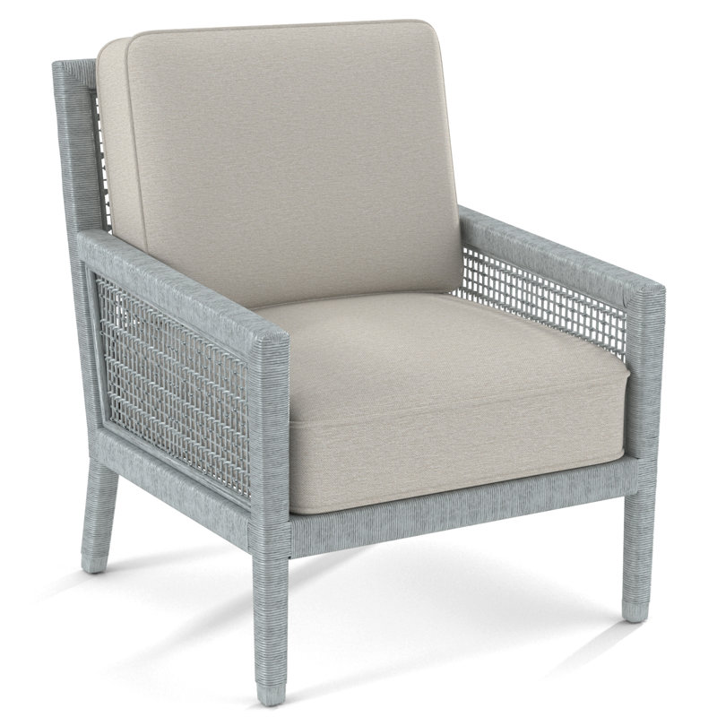 Harper Upholstered Armchair, White Performance Fabric; 0851-94, Truffle