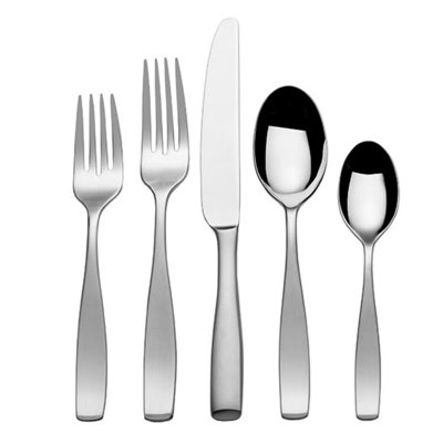 Mikasa Satin Loft 65-Piece 18/10 Stainless Steel Flatware Serving Utensil Set, Service for 12