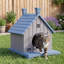Maison pour chat à 1 niveau en résine pour l'extérieur pour l'intérieur H 25,67 po avec porche-123049080-126244332