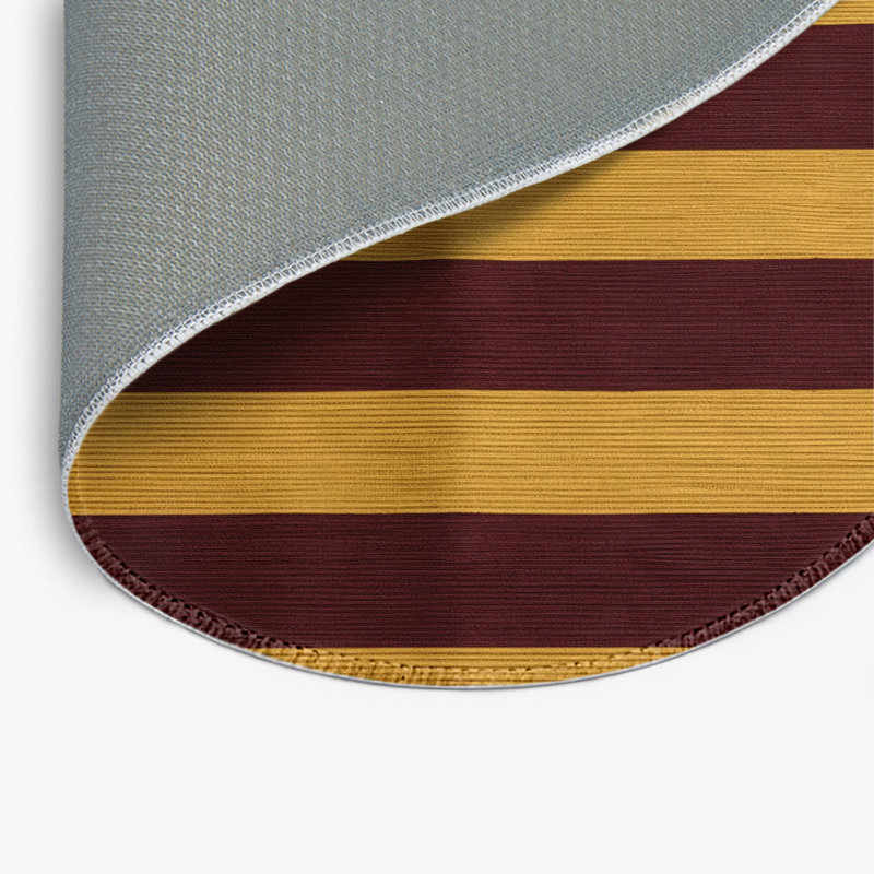 Tapis intérieur / extérieur brun HorizontalStripes, Rond 5 pi