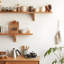 Tablette murale flottante en bois massif-969863858