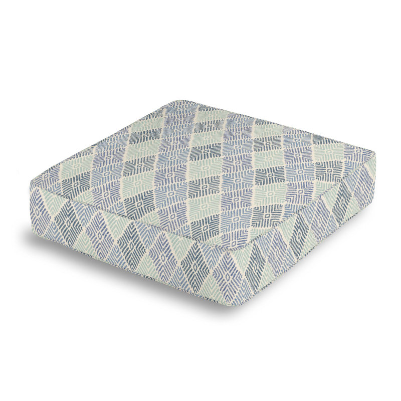 Geometric Cotton Throw Pillow, Blueberry