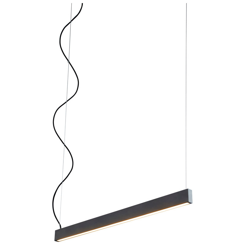 Luminaire suspendu linéaire à DEL Amarye, Noir, H 62,5 po x l 38 po x P 5,5 po