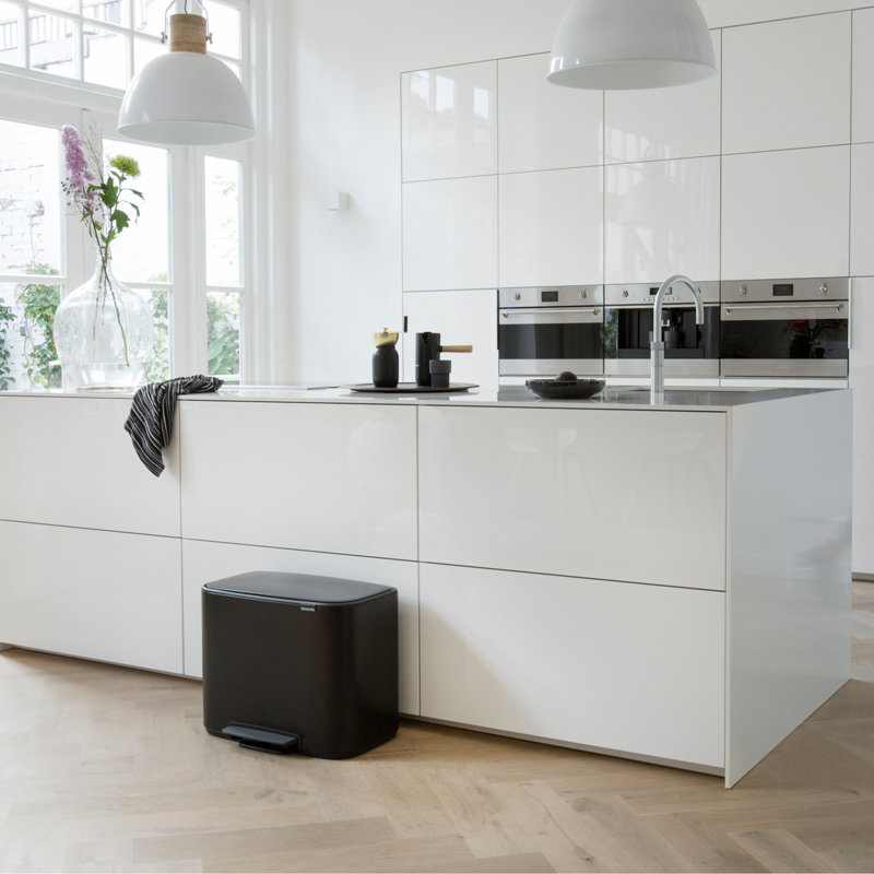 Brabantia Bo Pedal Bin, 3 x 11 litres, Matt Black