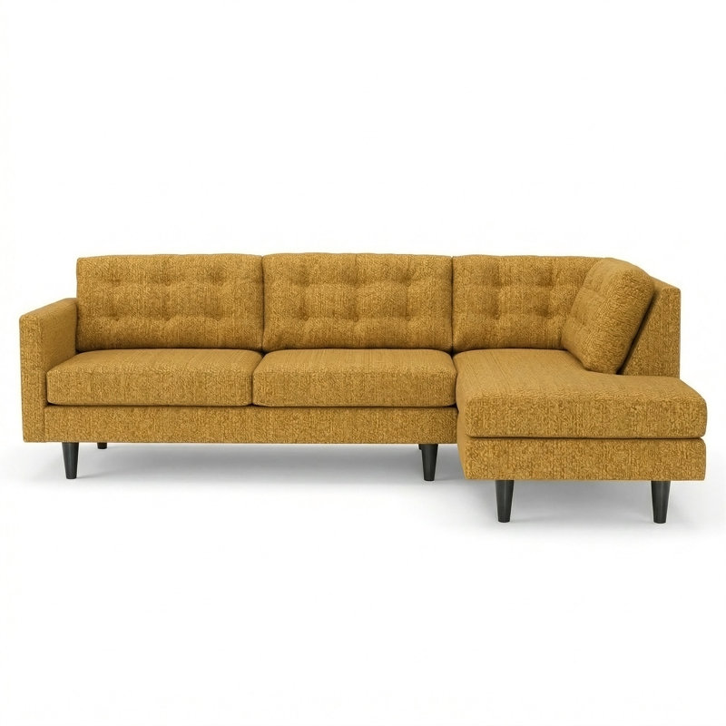 Canapé modulaire Talmadge, Beige + jaune, jaune moutarde, polyester jaune