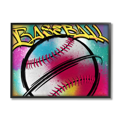 «Urban Sports Baseball» encadré sur bois par Marcus Prime