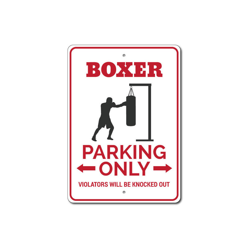 Enseigne en aluminium Boxer, H 12 po x l 18 po x P 0,06 po