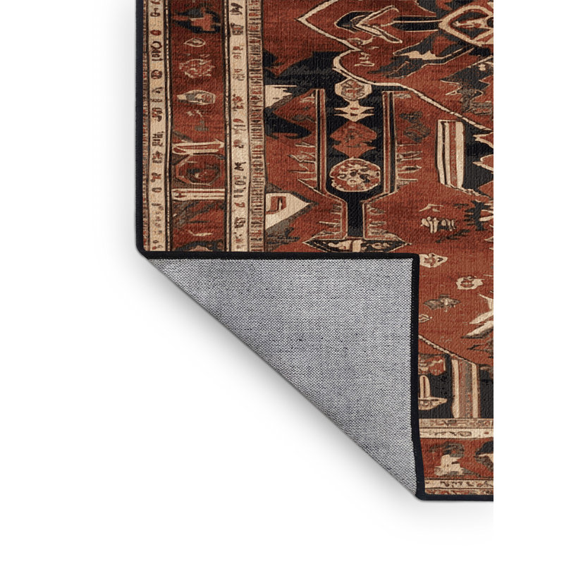 Tapis brun lavable à la machine, Carré 5 pi