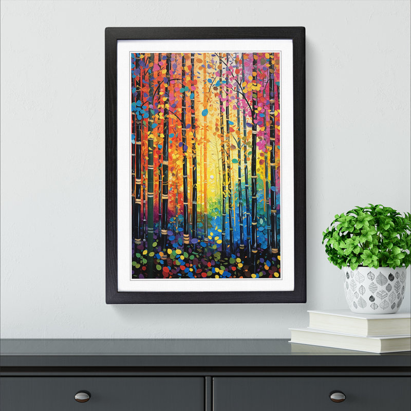 Single Picture Frame Print on Wood, 46cm H x 34cm W, Black Framed