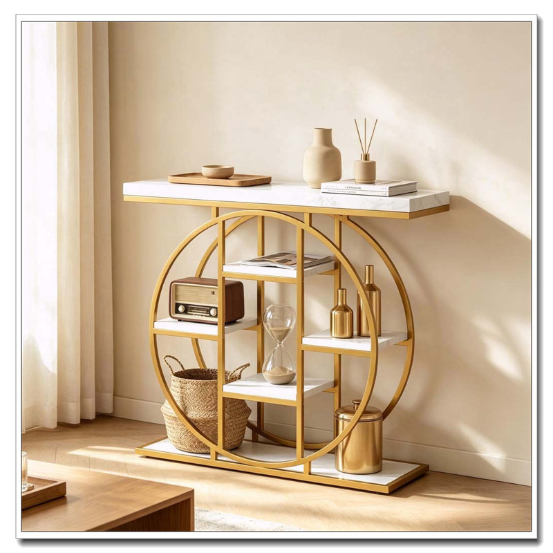Console chic avec tablettes à plusieurs niveaux