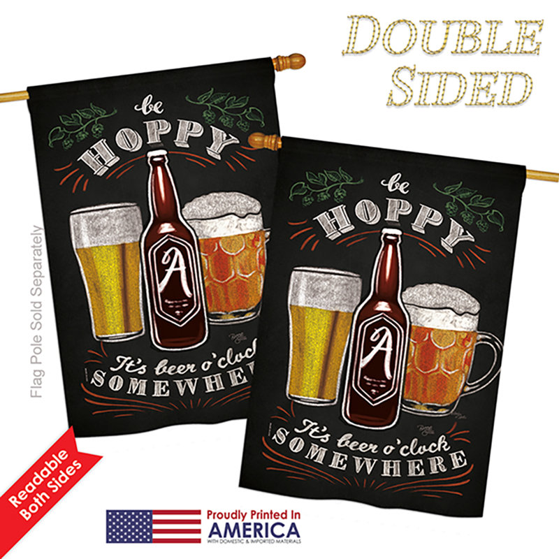 Cerceau de bière à 2 côtés 40 x 28 po. 2 côtés en polyester drapeau maison