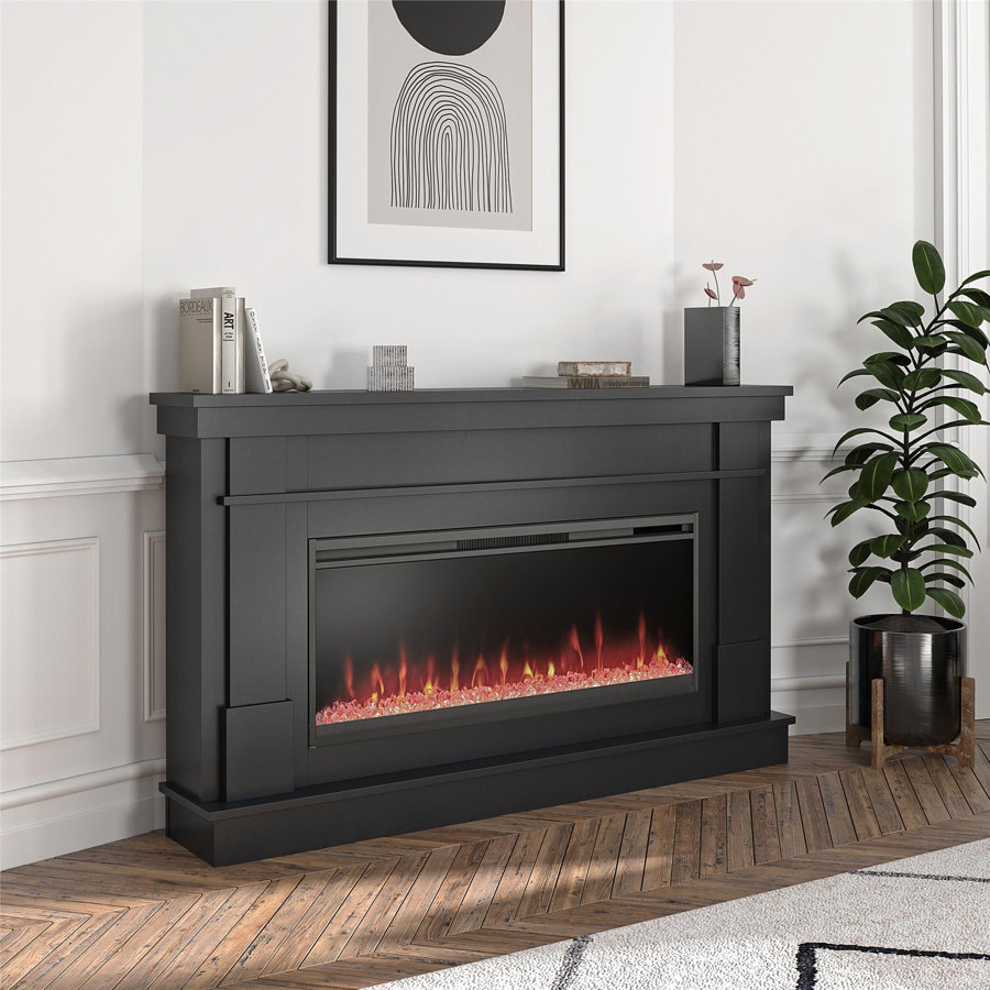 Waverly Wide Mantel with Linear Electric Fireplace