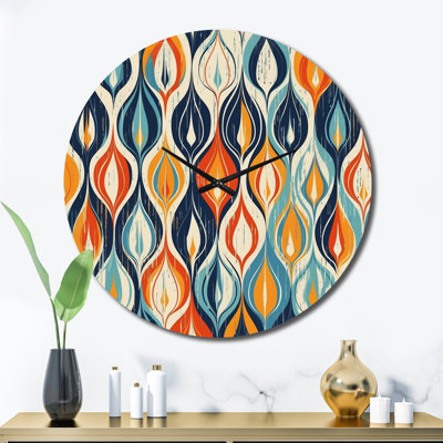 Horloge murale orange et bleue