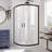 Prime 38" W x 38" D x 74.75" H Semi-Frameless Round Shower Enclosure with Base Included-166192654-166192652