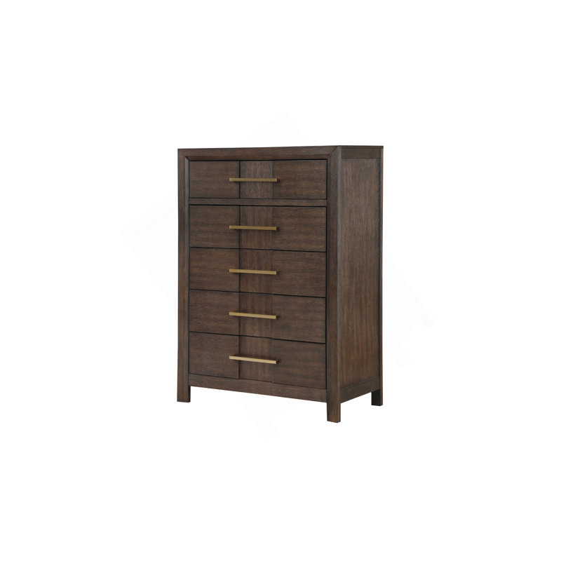 Commode 5 tiroirs Kenzo, Noyer