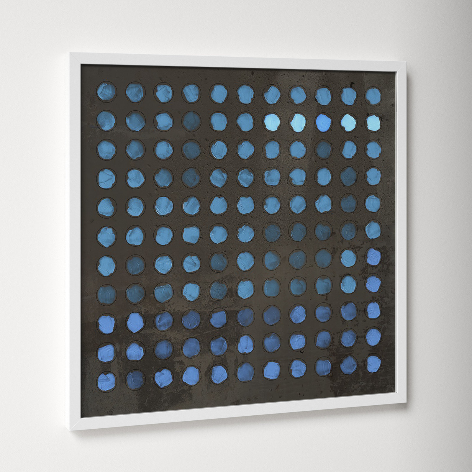 Squared Circles 5 by Jacques Pilon, 24" H x 24" W x 1.25" D, White