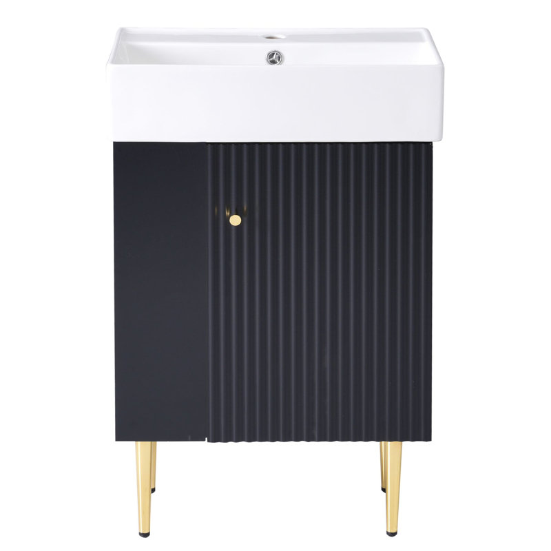 21.6"  Bathroom vanity, Black