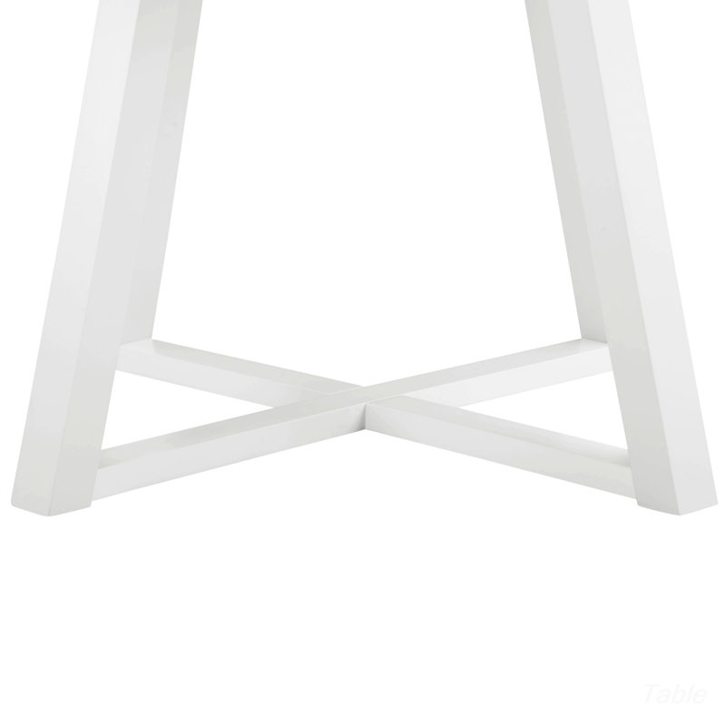 Edo 45'' Round White MDF Dining Table with Trestle Base