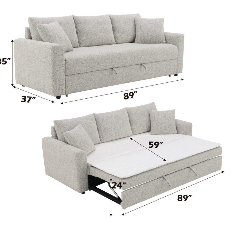 Canapé-lit modulaire Beige Boucle