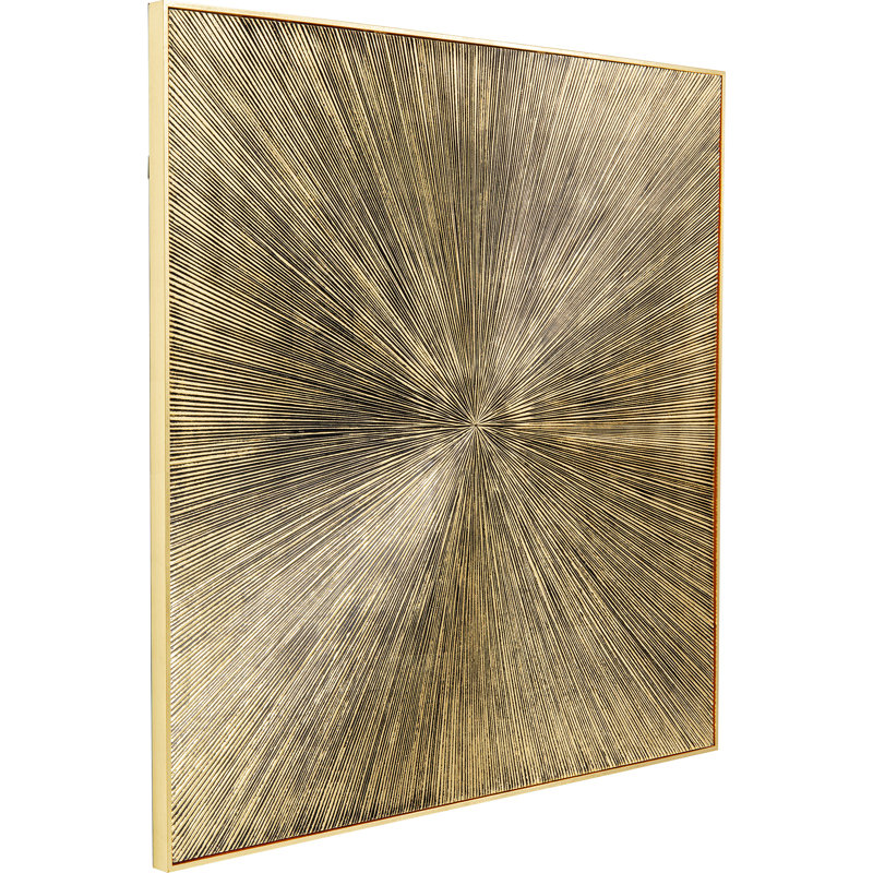 Object Picture Illumino, 120 cm H x 120 cm D x 4 cm D, Black/Gold